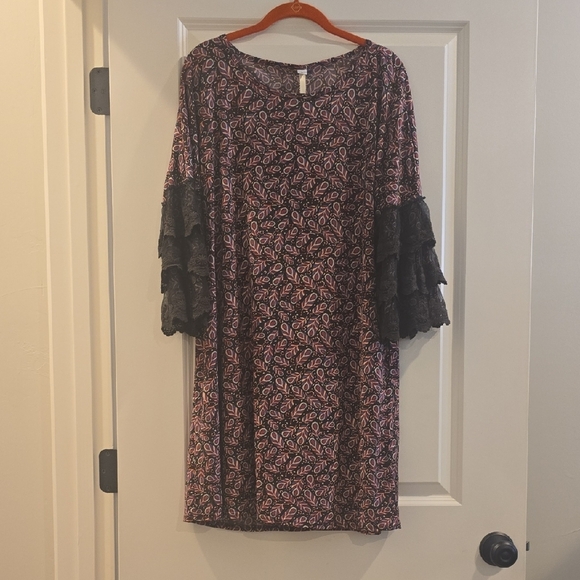 Uncle Frank Black and Pink Long Sleeve Dress - Picture 1 of 1